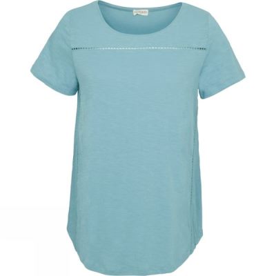 Playeras Nomads Boat Neck Mujer Azules - Chile NGH920741